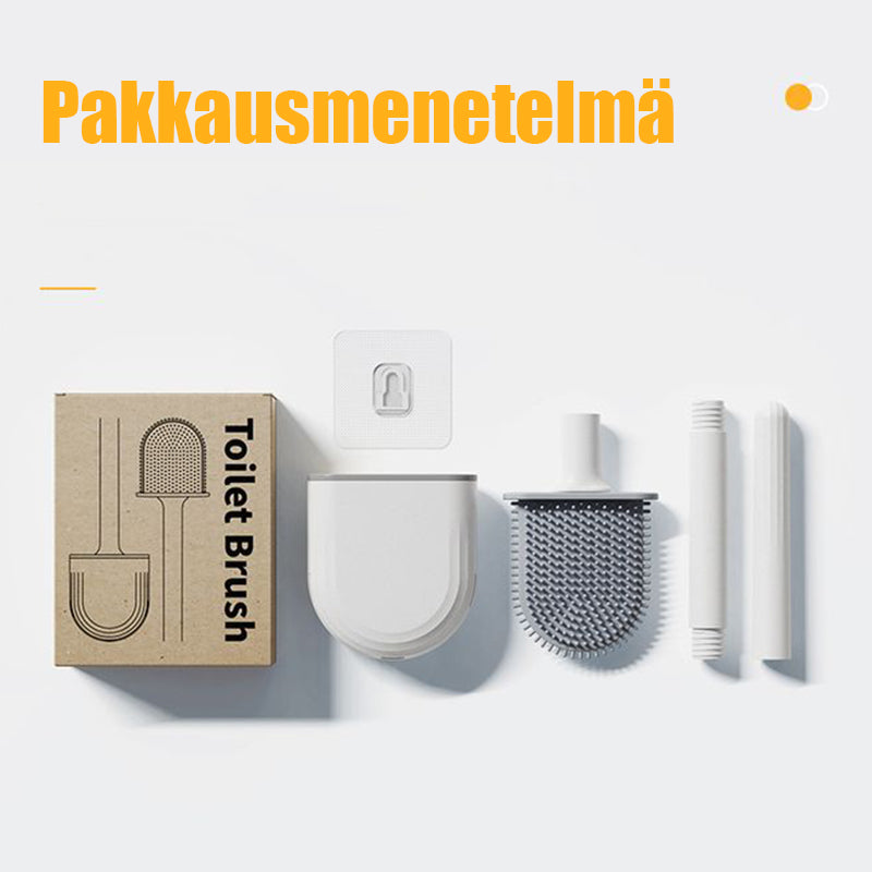 Seinälle kiinnitettävä pyöreä silikoni-wc-harja